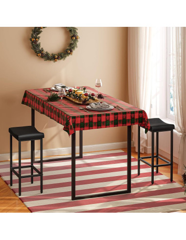 Juego de 2 Taburetes de Bar HOOBRO Negro 63 cm Altura