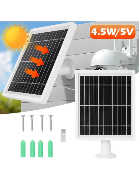 Cargador Solar OUGETHER para Cámaras Arlo y Eufy - 4.5W Cargador Solar OUGETHER para Cámaras Arlo y Eufy - 4.5W