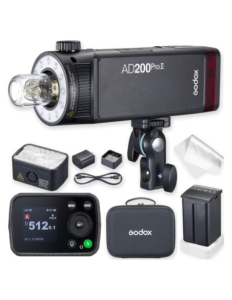 Flash Godox AD200 Pro II con Luz LED Bicolor y Control Preciso Flash Godox AD200 Pro II con Luz LED Bicolor y Control Preciso
