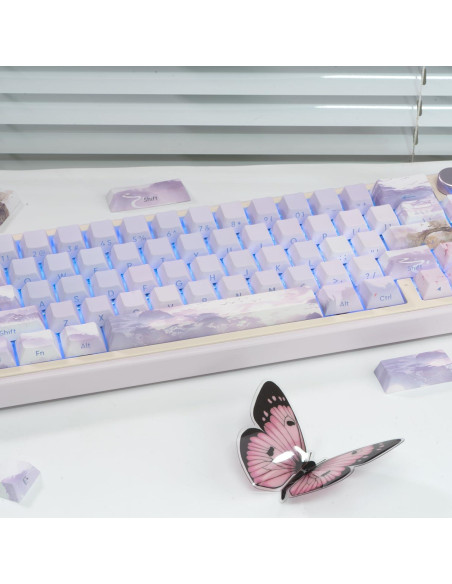 Juego de 130 Teclas PBT Retroiluminadas Moradas TIMSEKER Juego de 130 Teclas PBT Retroiluminadas Moradas TIMSEKER