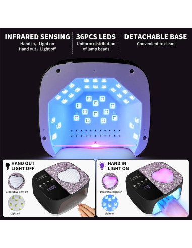 Secador de Uñas Portátil LimeGirl UV LED 72W Negro