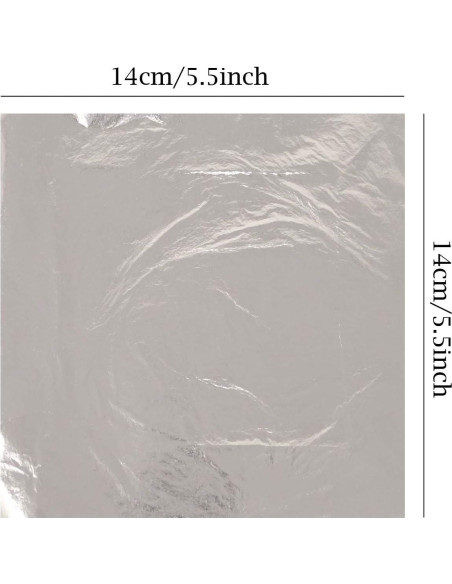 Papel de Foil Metálico Honbay 100 Hojas 14x14 cm Plata Papel de Foil Metálico Honbay 100 Hojas 14x14 cm Plata