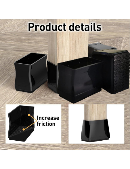Protectores de Piso Rectangulares CHWM 1x1.5" 16PCS Silicona Protectores de Piso Rectangulares CHWM 1x1.5" 16PCS Silicona