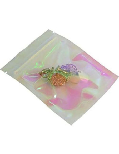 100 Bolsas Ziplock Holográficas NATX 10x15cm Reutilizables 100 Bolsas Ziplock Holográficas NATX 10x15cm Reutilizables