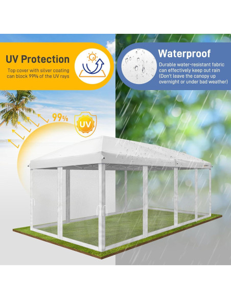 Carpa Pop Up VINGLI 10x6 m Blanca con Paredes Laterales Carpa Pop Up VINGLI 10x6 m Blanca con Paredes Laterales