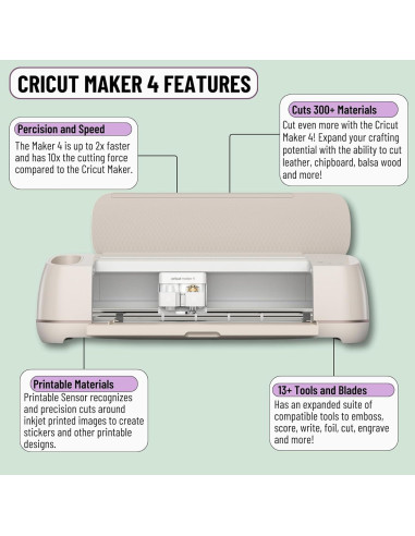 Cricut Maker 4 y EasyPress 3 Combo - Máquina de Corte y Prensa de Calor