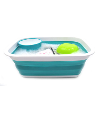 Bañera Plegable SAMMART 9.2L Azul Brillante - Canasta de Picnic