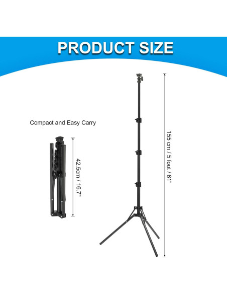 Soporte de Luz Ajustable PATIKIL 1.5m para Fotografía Soporte de Luz Ajustable PATIKIL 1.5m para Fotografía