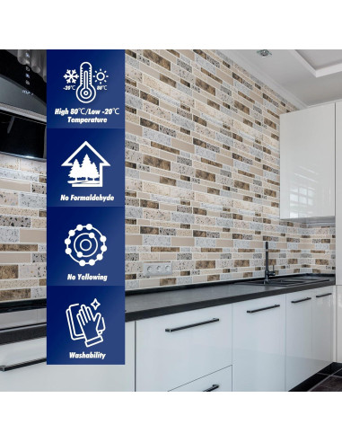 Azulejos Adhesivos Art3dwallpanels 10 Hojas 30.48x30.48cm Marrón