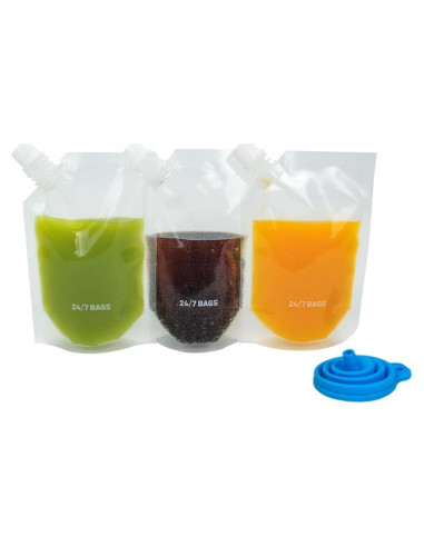 BOLSAS 24/7 - Paquete de 50 Bolsas Desechables 8 oz con Tapa