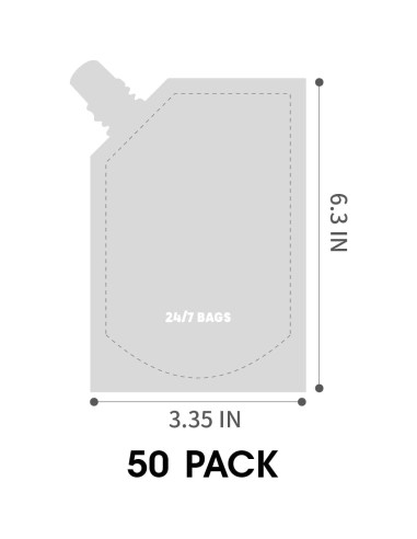 BOLSAS 24/7 - Paquete de 50 Bolsas Desechables 8 oz con Tapa