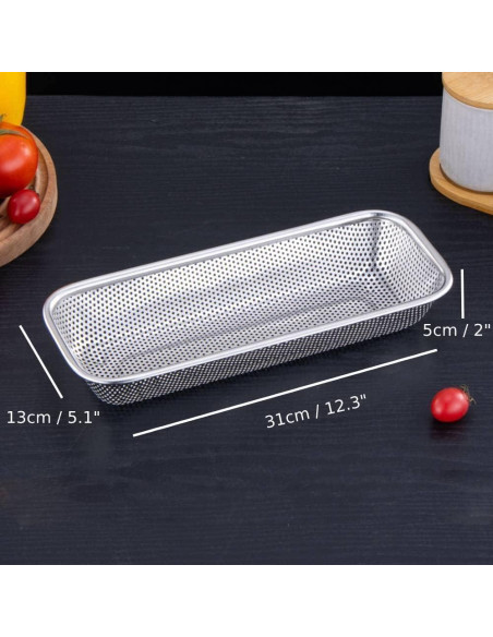 Cesta de Cubiertos para Lavavajillas TONSNYZYJ Acero Inoxidable 31.2x12.7cm Cesta de Cubiertos para Lavavajillas TONSNYZYJ Acero Inoxidable 31.2x12.7cm