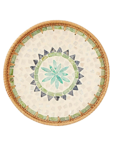 Bandeja Decorativa Redonda Kmelep de Ratán 30 cm Bohemia Bandeja Decorativa Redonda Kmelep de Ratán 30 cm Bohemia