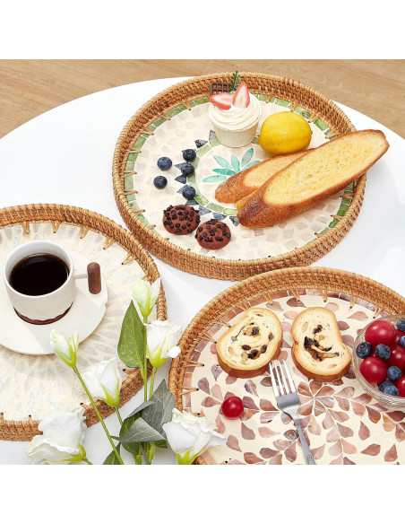 Bandeja Decorativa Redonda Kmelep de Ratán 30 cm Bohemia Bandeja Decorativa Redonda Kmelep de Ratán 30 cm Bohemia