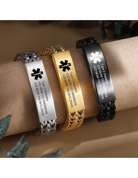 Pulsera de Alerta Médica Personalizada Lam Hub Fong 19-24 cm Pulsera de Alerta Médica Personalizada Lam Hub Fong 19-24 cm