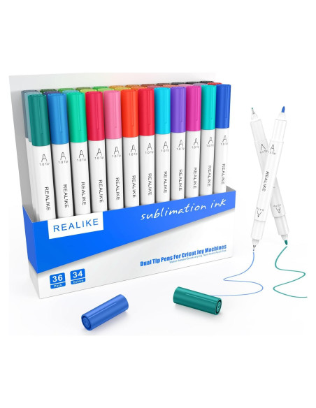Marcadores Infusibles Doble Punta REALIKE 36 pcs para Cricut Joy Marcadores Infusibles Doble Punta REALIKE 36 pcs para Cricut Joy