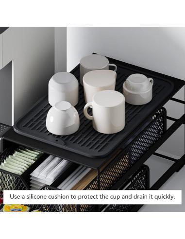 Organizador de Cafetera AmzAge Negro 2 Niveles 60 Cápsulas