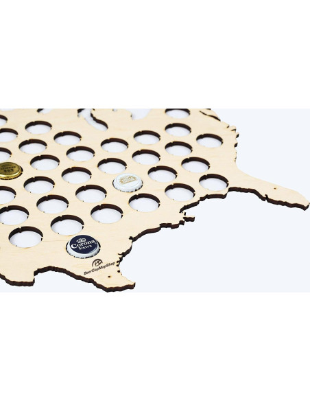Mapa de Tapas de Cerveza BeerCapMapShop 58x36 cm Madera Abedul Mapa de Tapas de Cerveza BeerCapMapShop 58x36 cm Madera Abedul