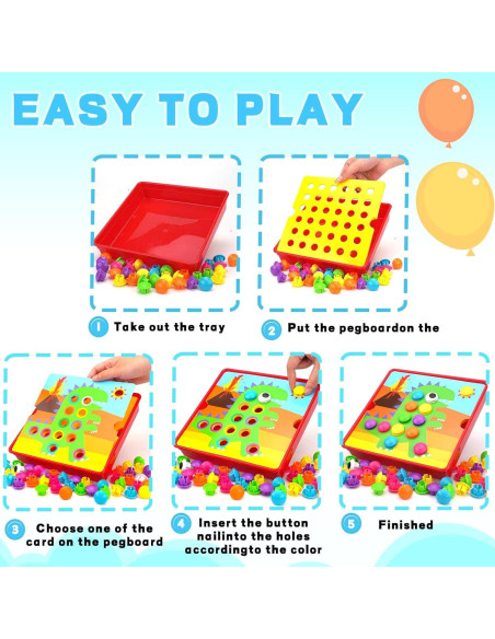 Juego Educativo de Emparejamiento de Colores AluAbi - Botones para Niños 3+ Juego Educativo de Emparejamiento de Colores AluAbi - Botones para Niños 3+