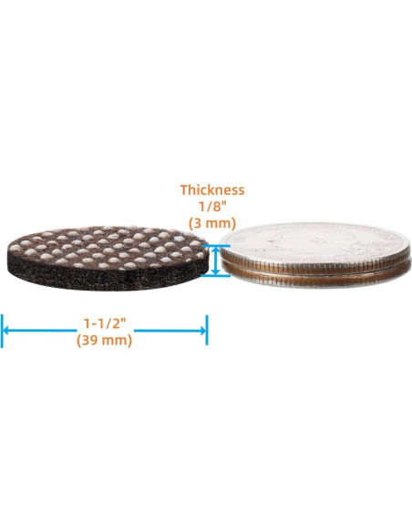 Almohadillas Antideslizantes Furnigear 32 Pcs 3.81 cm Redondas Almohadillas Antideslizantes Furnigear 32 Pcs 3.81 cm Redondas