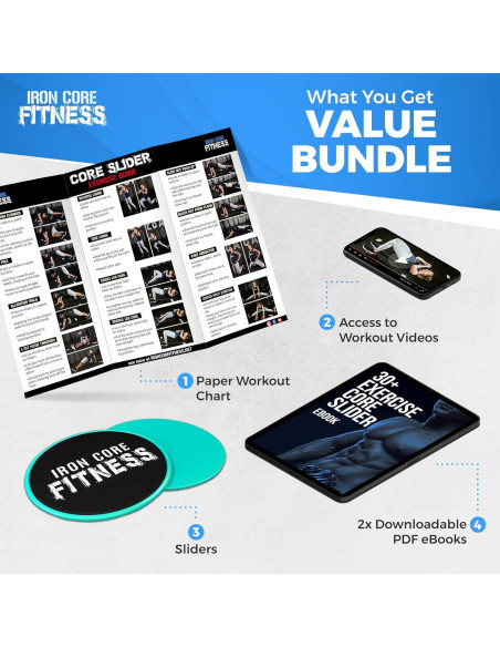 Deslizadores de Núcleo Iron Core Fitness Azul 17.5cm Deslizadores de Núcleo Iron Core Fitness Azul 17.5cm