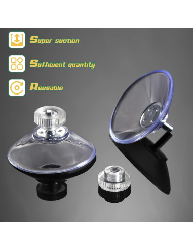 20 Ventosas Adhesivas Zopeal 40 mm PVC Transparente Reutilizables