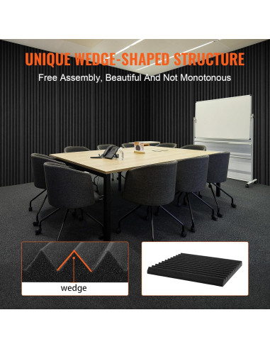 Paneles Acústicos VEVOR 80 Unidades 30.48x30.48 cm Negro