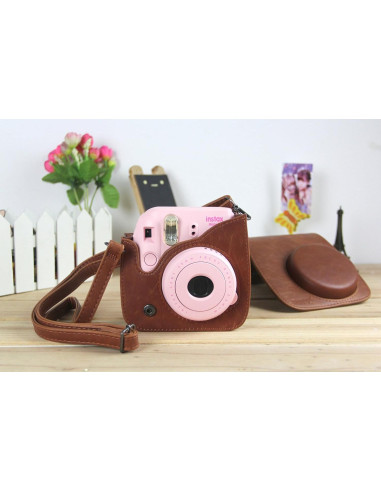 Funda de cámara Yoption para Fujifilm Instax Mini 11/9/8/8+ marrón