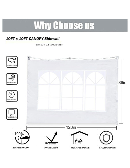 Pared Lateral para Carpa 10x10 SCOCANOPY Naranja Impermeable Pared Lateral para Carpa 10x10 SCOCANOPY Naranja Impermeable