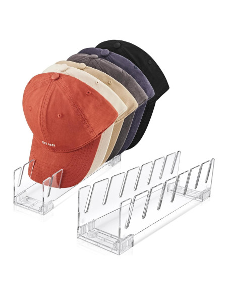 Soporte Organizador de Sombreros SMARTAKE 2 Pcs para 14 Gorras Soporte Organizador de Sombreros SMARTAKE 2 Pcs para 14 Gorras