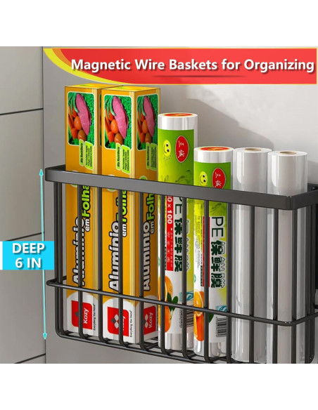 Organizador Magnético de Cocina Winbell 26.04x8.13x15.24cm Negro Organizador Magnético de Cocina Winbell 26.04x8.13x15.24cm Negro