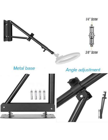 Brazo de Soporte de Pared YUOCU 180cm Ajustable para Luz Brazo de Soporte de Pared YUOCU 180cm Ajustable para Luz