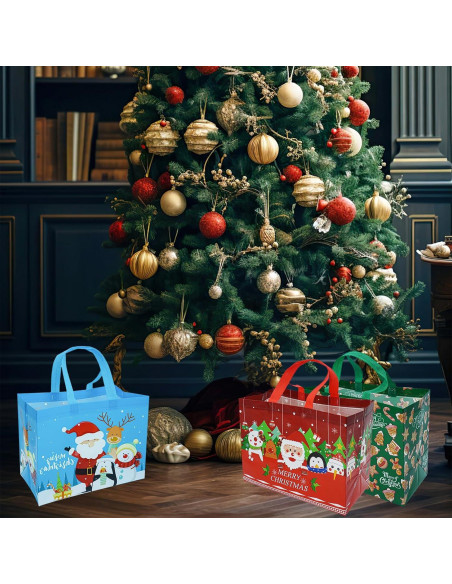 Bolsas de Regalo de Navidad Viatanst - Paquete de 12 Reutilizables 32x25x17cm Bolsas de Regalo de Navidad Viatanst - Paquete de 12 Reutilizables 32x25x17cm