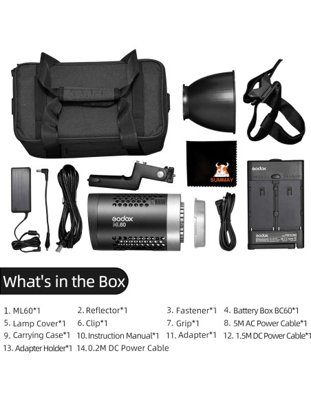 Luz de Video Godox ML60 60W 5600K Portátil con Efectos Luz de Video Godox ML60 60W 5600K Portátil con Efectos