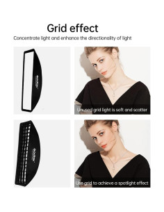 Softbox Godox FW22x90CM con Montura Bowens y Rejilla 2