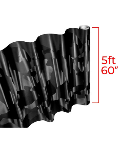 Vinilo Autoadhesivo VViViD Camuflaje Negro 30.48x152.4cm