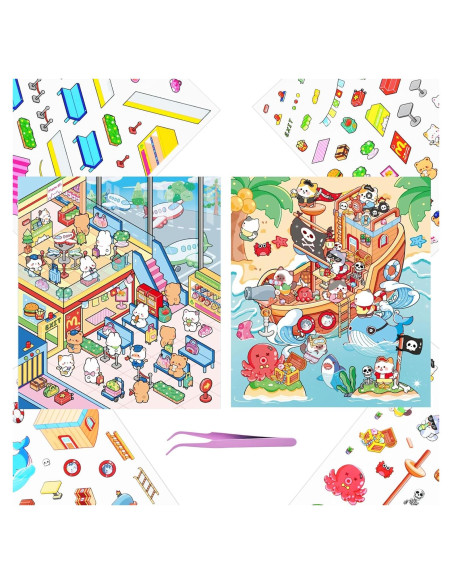 Set de Stickers 3D para Crear Escenas Miniatura HOMICO Set de Stickers 3D para Crear Escenas Miniatura HOMICO