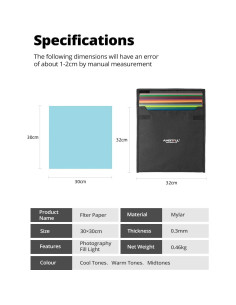 Juego de Filtros de Gel de Color AMBITFUL 22pcs 30x30cm 2