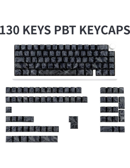 Juego de Teclas Mecánicas TIMSEKER Negras PBT 131 Teclas Cherry Juego de Teclas Mecánicas TIMSEKER Negras PBT 131 Teclas Cherry