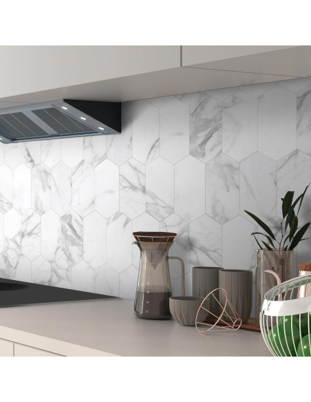 Azulejo Hexagonal Autoadhesivo INNO STICKERS Mármol Carrara 36 Hojas Azulejo Hexagonal Autoadhesivo INNO STICKERS Mármol Carrara 36 Hojas