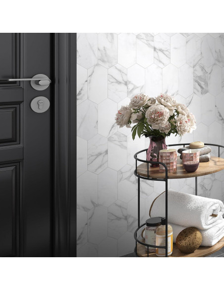 Azulejo Hexagonal Autoadhesivo INNO STICKERS Mármol Carrara 36 Hojas Azulejo Hexagonal Autoadhesivo INNO STICKERS Mármol Carrara 36 Hojas