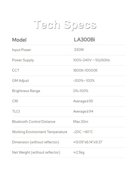 Godox LA300Bi Luz de Video 330W Bi-Color 2800K-6500K NFC Godox LA300Bi Luz de Video 330W Bi-Color 2800K-6500K NFC