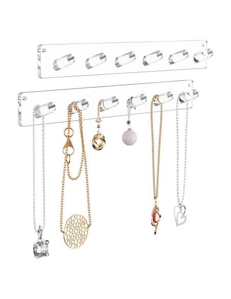 Soporte de Joyería Montado en Pared NIUBEE - 2 Paquetes Acrílico Soporte de Joyería Montado en Pared NIUBEE - 2 Paquetes Acrílico
