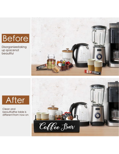 Organizador de Estación de Café MINCORD Negro 4 Compartimentos