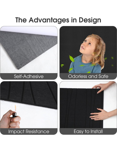 Paquete de 5 Paneles Acústicos Coume 119.4x59.9 cm Autoadhesivos Paquete de 5 Paneles Acústicos Coume 119.4x59.9 cm Autoadhesivos