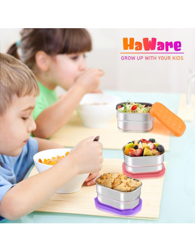 Contenedores de Aperitivos HaWare 8 oz Acero Inoxidable 3 Pzs