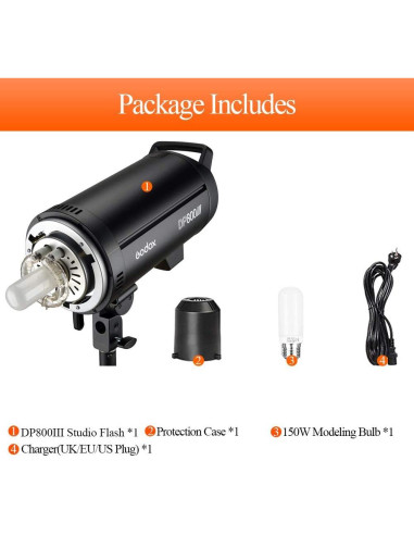 Flash Profesional de Estudio GODOX DP800III 800Ws 5600K