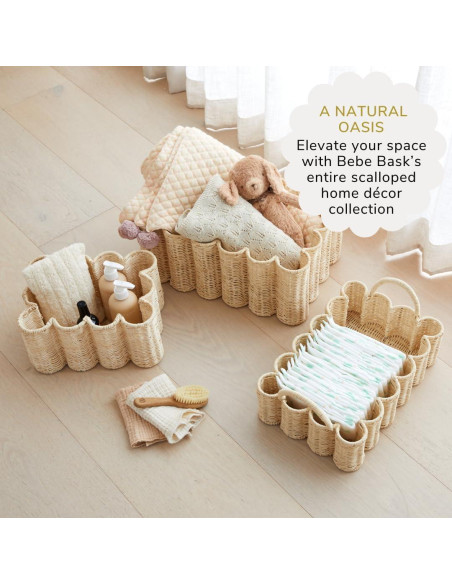 Conjunto de Cestas de Almacenamiento BEBE BASK - 2 Piezas - Ratán Natural Conjunto de Cestas de Almacenamiento BEBE BASK - 2 Piezas - Ratán Natural