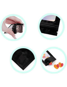 150 Bolsas Holográficas Mylar Zuiaso 6.1x9.9cm Reutilizables 2