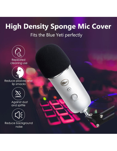 Pantalla de espuma para micrófono Blue Yeti y otros 7.29x7.29 cm